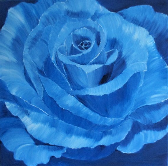 Blue Rose Painting at PaintingValley.com | Explore collection of Blue ...