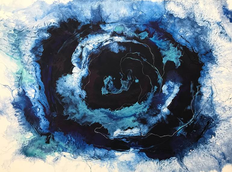 770x573 Saatchi Art Blue Rose Painting By Meredith B - Blue Rose Painting