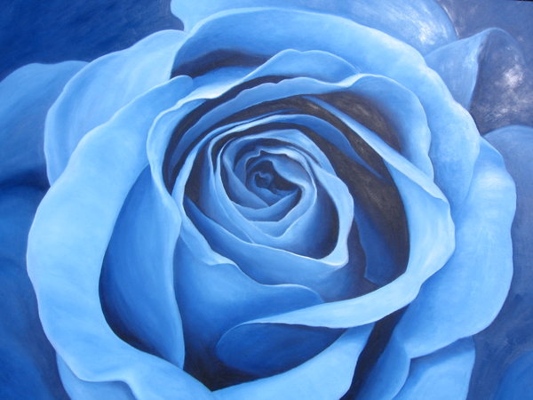 Blue Rose Painting at PaintingValley.com | Explore collection of Blue ...