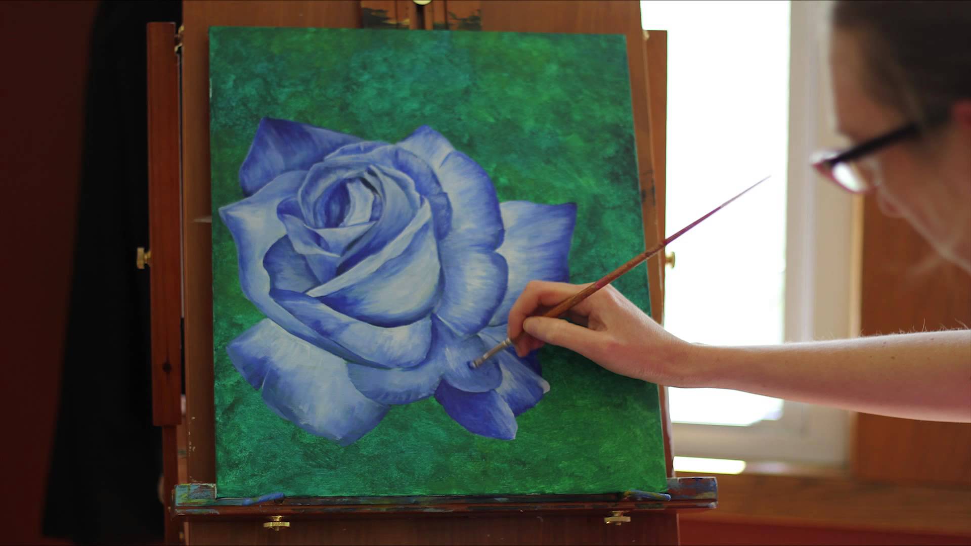 1920x1080 Blue Rose Painting Time Lapse Pictoralizer - Blue Rose Painting