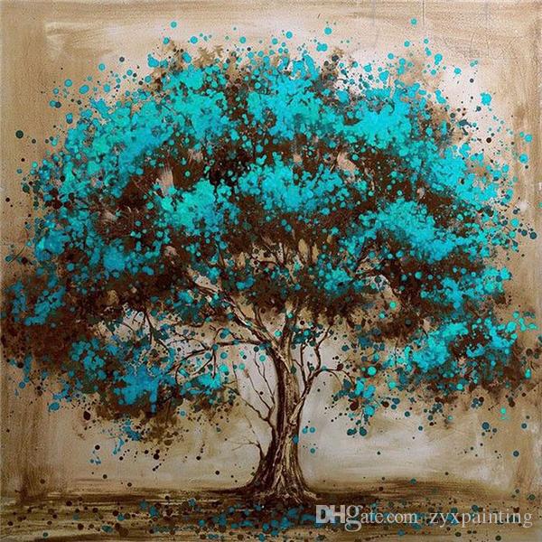600x600 2018 Diamond Embroidery Landscape Blue Tree Diy Diamond Painting - Blue Tree Painting