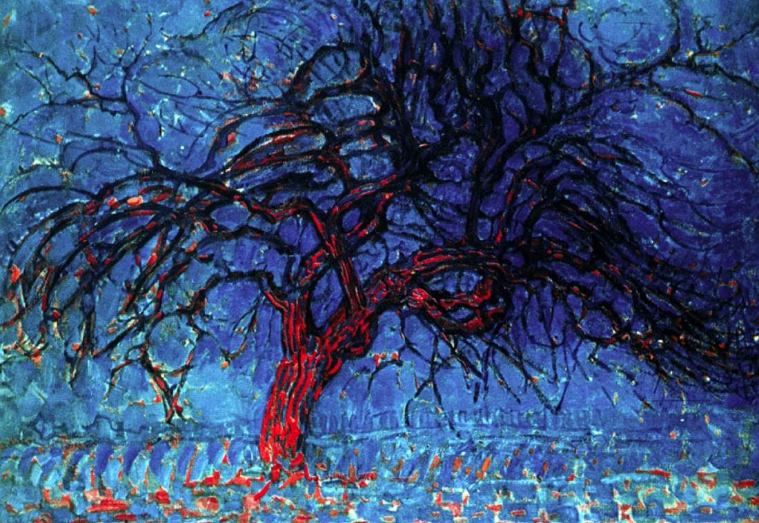1100x758 The Red Tree, 1908 By Piet Mondrian - Blue Tree Painting