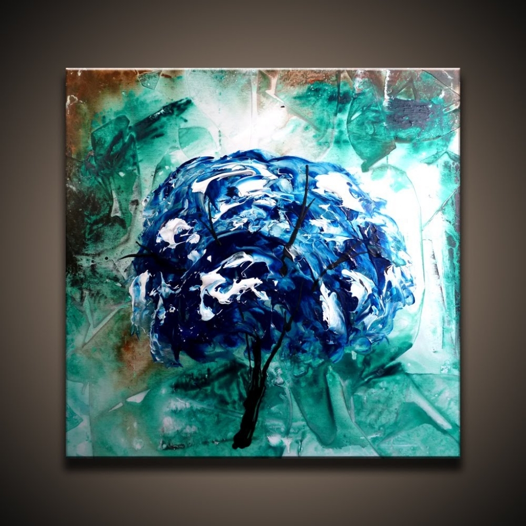 1024x1024 Abstract Tree Painting Blue - Blue Tree Painting