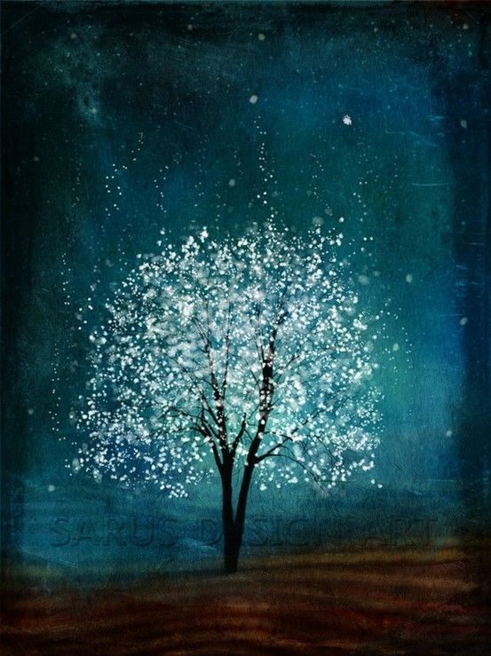 553x739 Acrylic - Blue Tree Painting