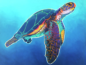 Blue Turtle Painting at PaintingValley.com | Explore collection of Blue ...