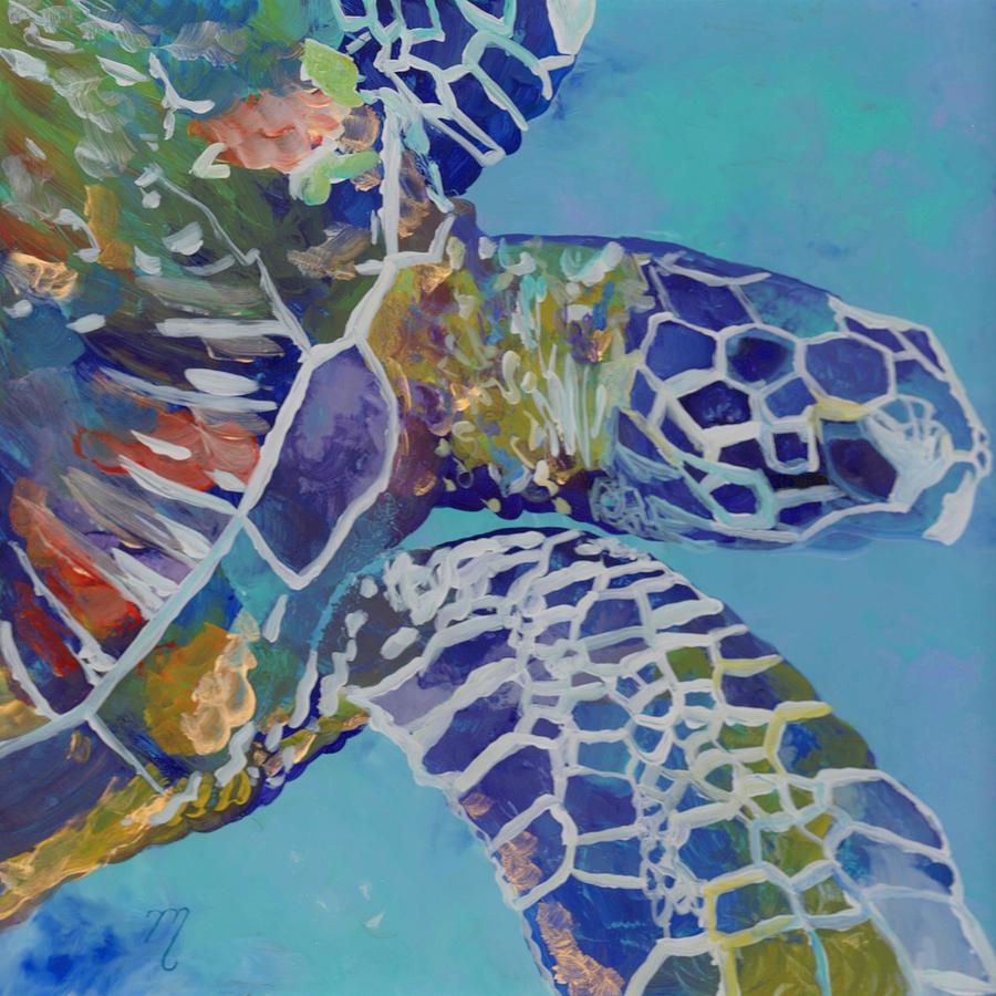 900x900 Sea Turtle Paintings Fine Art America - Blue Turtle Painting