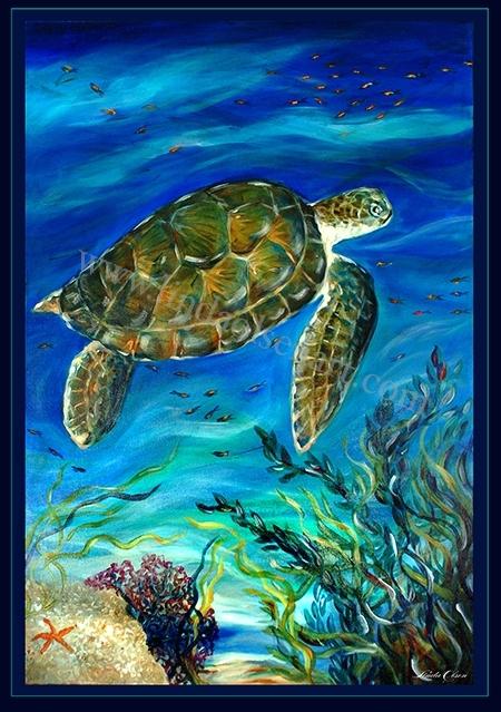 Blue Turtle Painting at PaintingValley.com | Explore collection of Blue ...