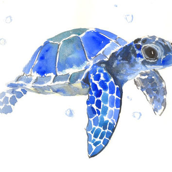 Blue Turtle Painting at PaintingValley.com | Explore collection of Blue ...