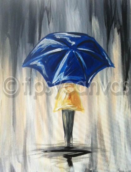 420x550 Pin By Tia Castro On Painting Ideas Paintings - Blue Umbrella Painting