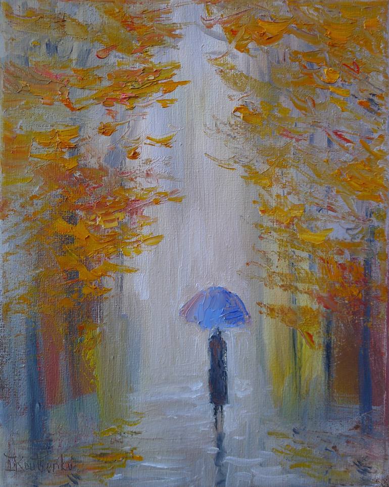 770x963 Saatchi Art Blue Umbrella Painting By Igor Koutsenko - Blue Umbrella Painting