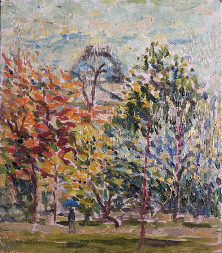 770x876 Saatchi Art Santiago Palacio De Bellas Artes The Blue Umbrella - Blue Umbrella Painting