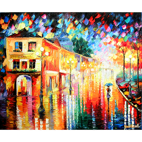 500x500 Blue Umbrella Painting By Daniel Wall - Blue Umbrella Painting