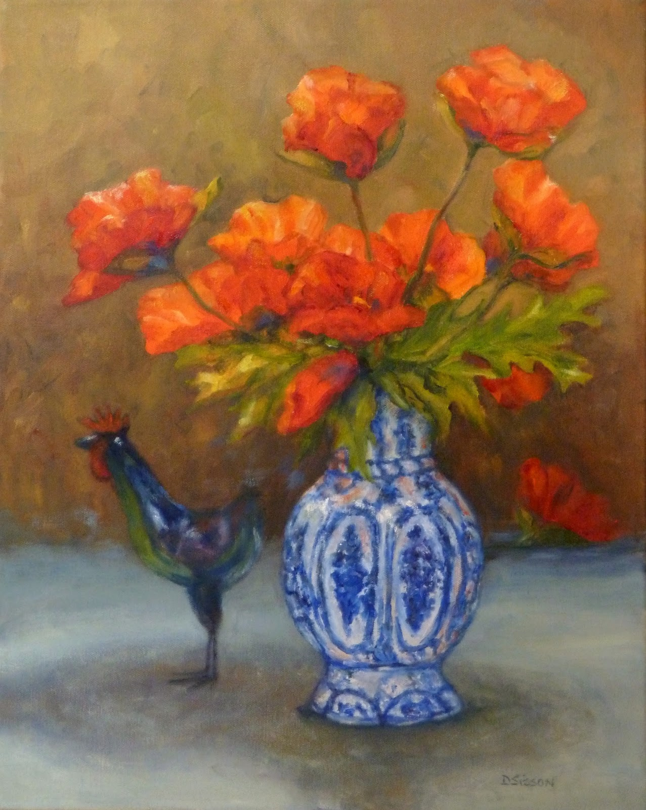 1277x1600 Oil Paintings Of Flowers In A Vase Daily Painting Projects Poppies - Blue Vase Painting