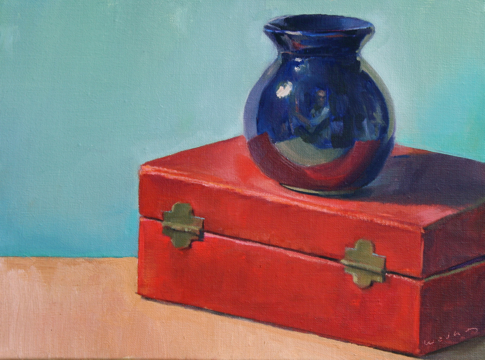 1000x743 Paintings By Jason Waskey Blue Vase - Blue Vase Painting