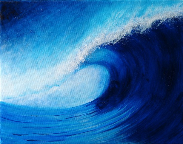 Blue Wave Painting at PaintingValley.com | Explore collection of Blue ...