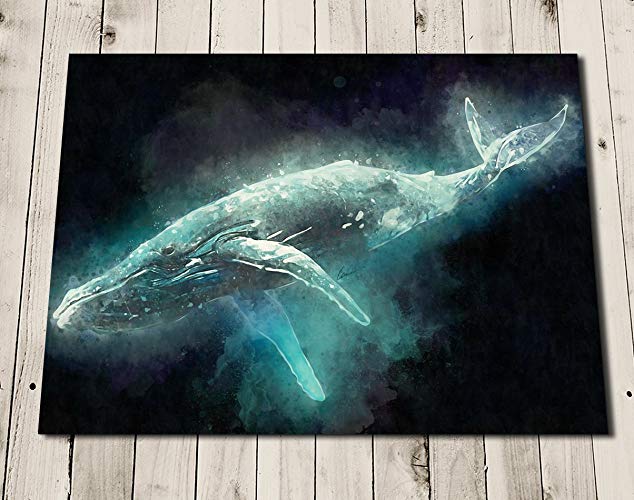 634x500 Whale Painting Print - Blue Whale Painting