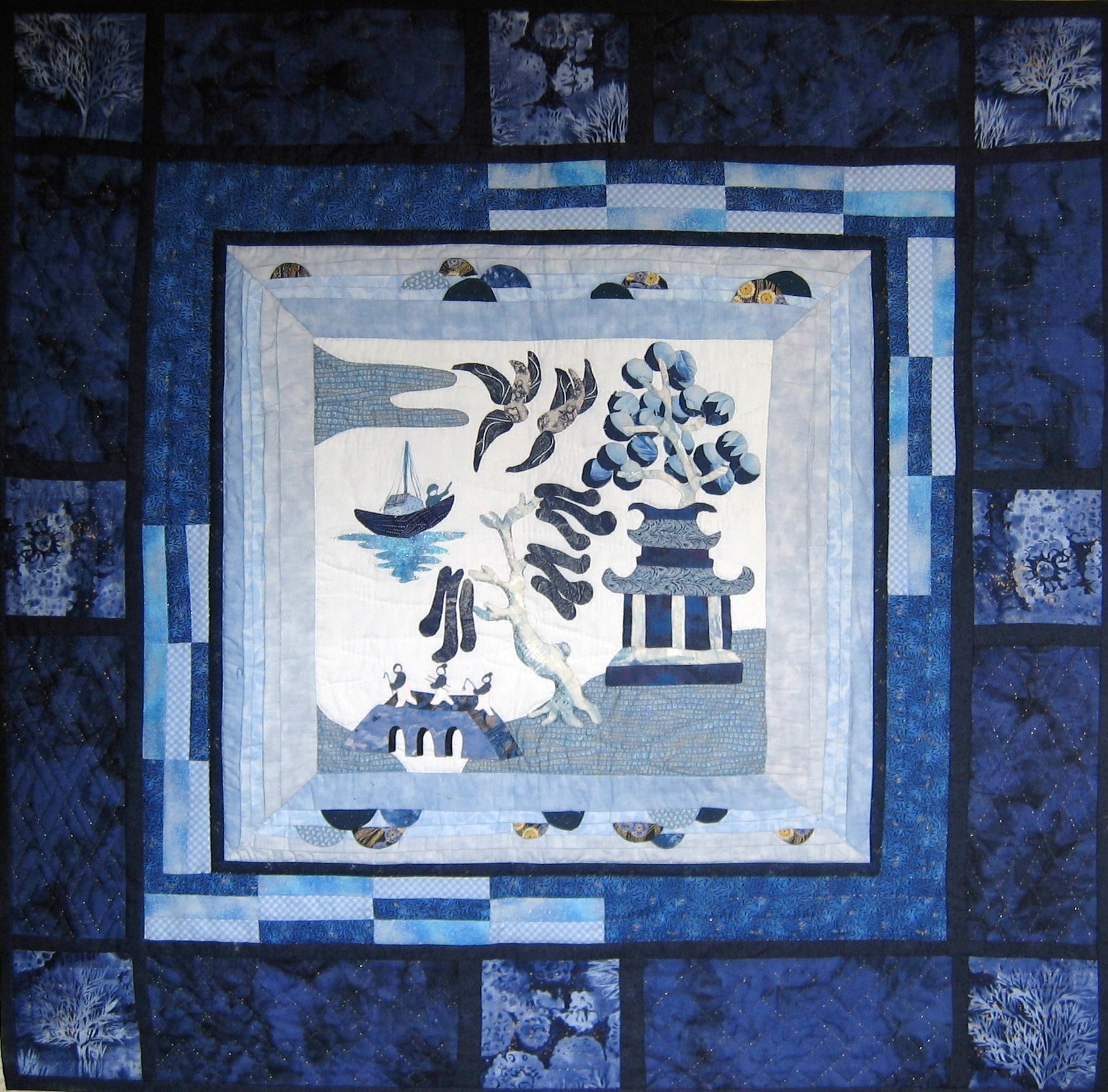 1682x1658 Blue Willow Round Robin Mar 2010 Susan Kraterfield's Quilts - Blue Willow Painting