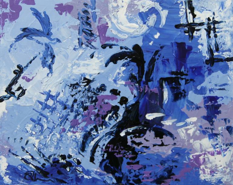 770x613 Saatchi Art Blue Willow Painting By Celeste Plowden - Blue Willow Painting
