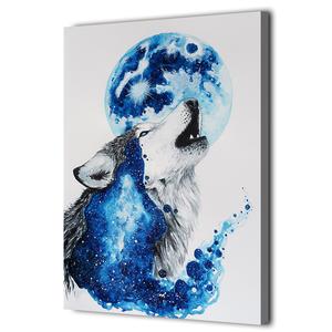 300x300 Hd Printed 1 Piece Canvas Art Abstract Blue Wolf Painting Framed - Blue Wolf Painting