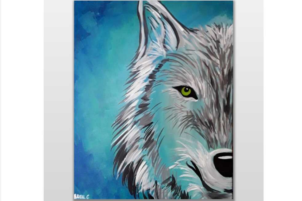 982x654 Howl Blue Wolf - Blue Wolf Painting