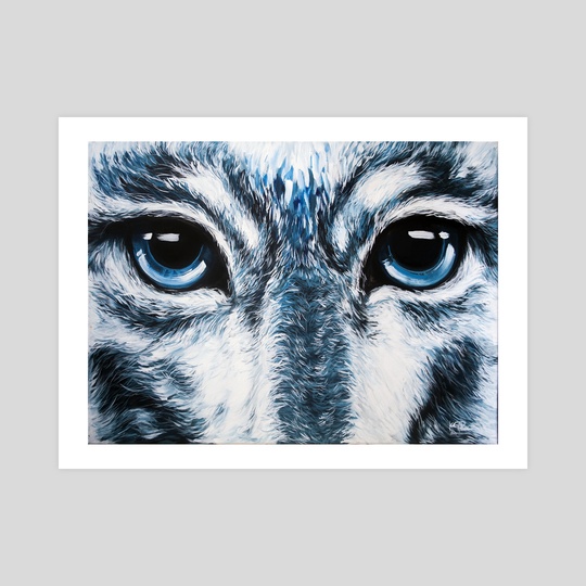 540x540 Blue Wolf, An Art Print By Krissie Phee - Blue Wolf Painting