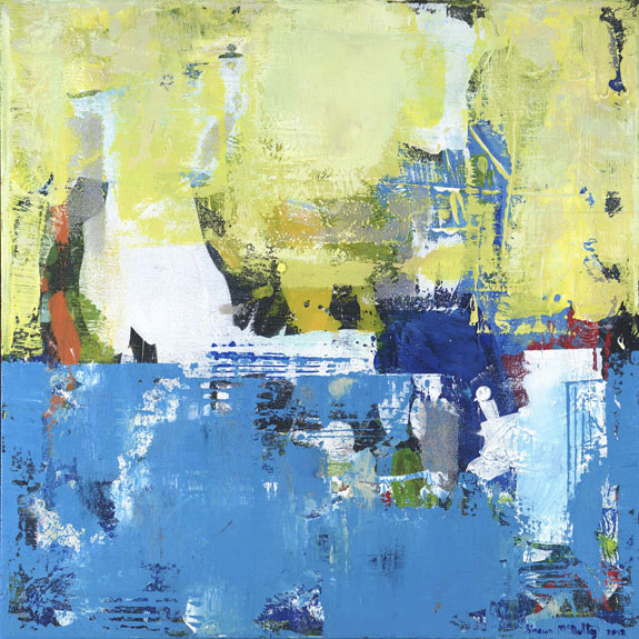 575x575 Modern Art Blue Yellow Painting Abstract Parakeet By Shawn Mcnulty - Blue Yellow Painting