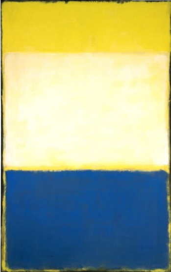 349x554 No. 6 (Yellow, White, Blue Over Yellow On Gray), 1954 - Blue Yellow Painting