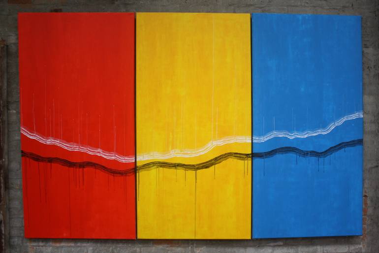 770x514 Saatchi Art No! I'M Not Afraid Of Red Yellow And Blue Painting By - Blue Yellow Painting