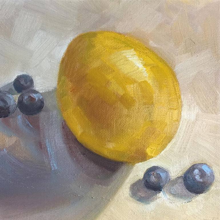 770x770 Saatchi Art Lemon With Blueberry Friends Painting By Karen - Blueberry Painting