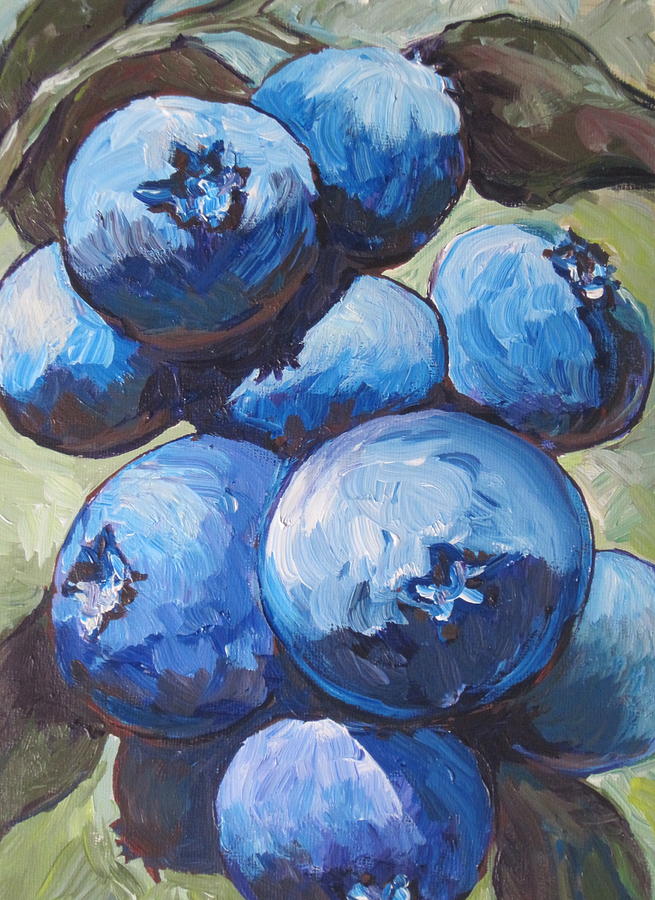 655x900 Blueberries Painting By Sandy Tracey - Blueberry Painting