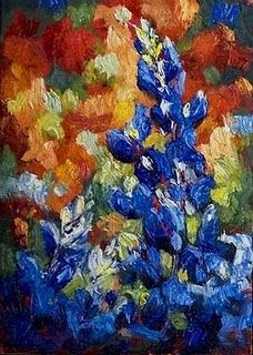 228x320 New Bluebonnet Oil Painting By Niki Gulley Bluebonnets - Bluebonnet Oil Painting