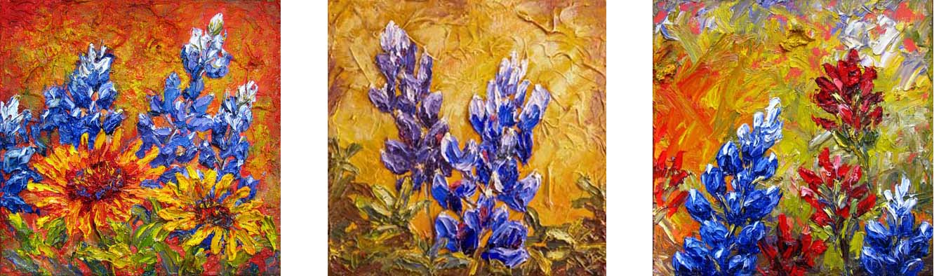 1331x394 Niki Gulley Textured Bluebonnet Oil Painting Series By Niki Gulley - Bluebonnet Oil Painting