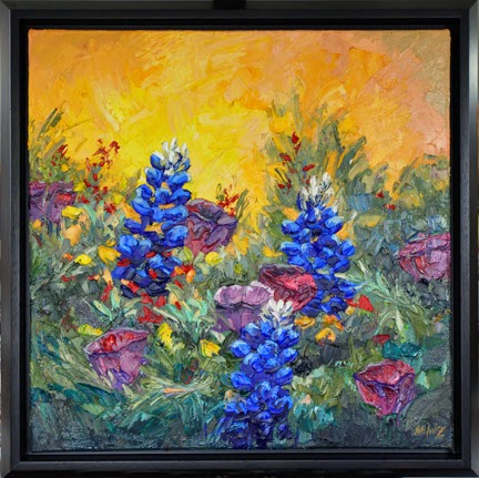 432x431 Niki Gulley New Texas Bluebonnet Palette Knife Painting By Niki - Bluebonnet Oil Painting