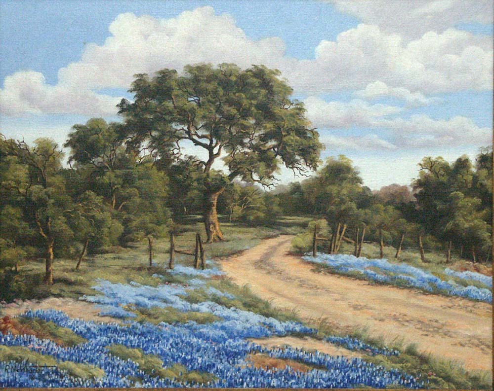 1000x793 Texas Bluebonnets My Texas Mornings - Bluebonnet Oil Painting