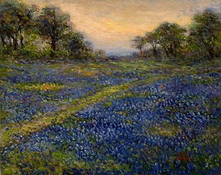 450x355 Famous Oil Paintings Of Texas Bluebonnets Bluebonnet Paintings - Bluebonnet Oil Painting
