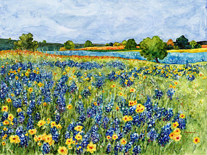 300x225 Bluebonnet Paintings Fine Art America - Bluebonnet Painting