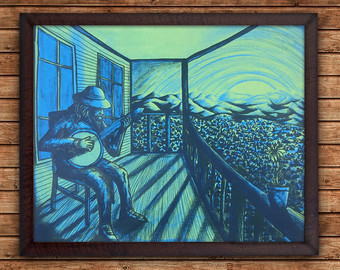340x270 Insight 18x24 Silkscreen Art Print - Bluegrass Painting
