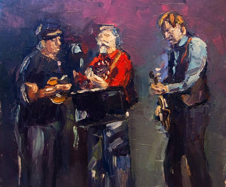 770x637 Saatchi Art Bluegrass Band Painting By Andre Pallat - Bluegrass Painting