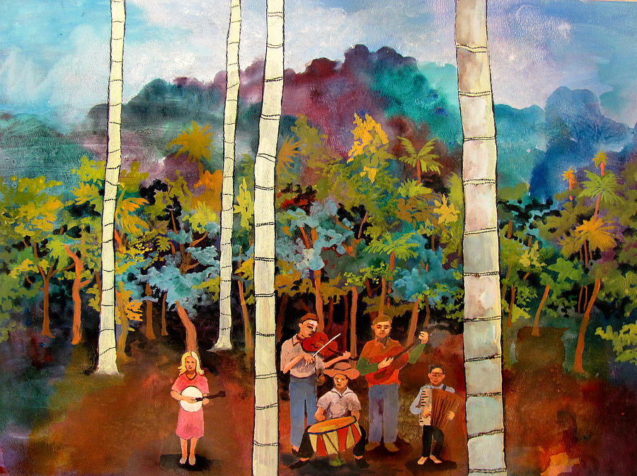 900x673 Bamboo Bluegrass Painting By James Huntley - Bluegrass Painting
