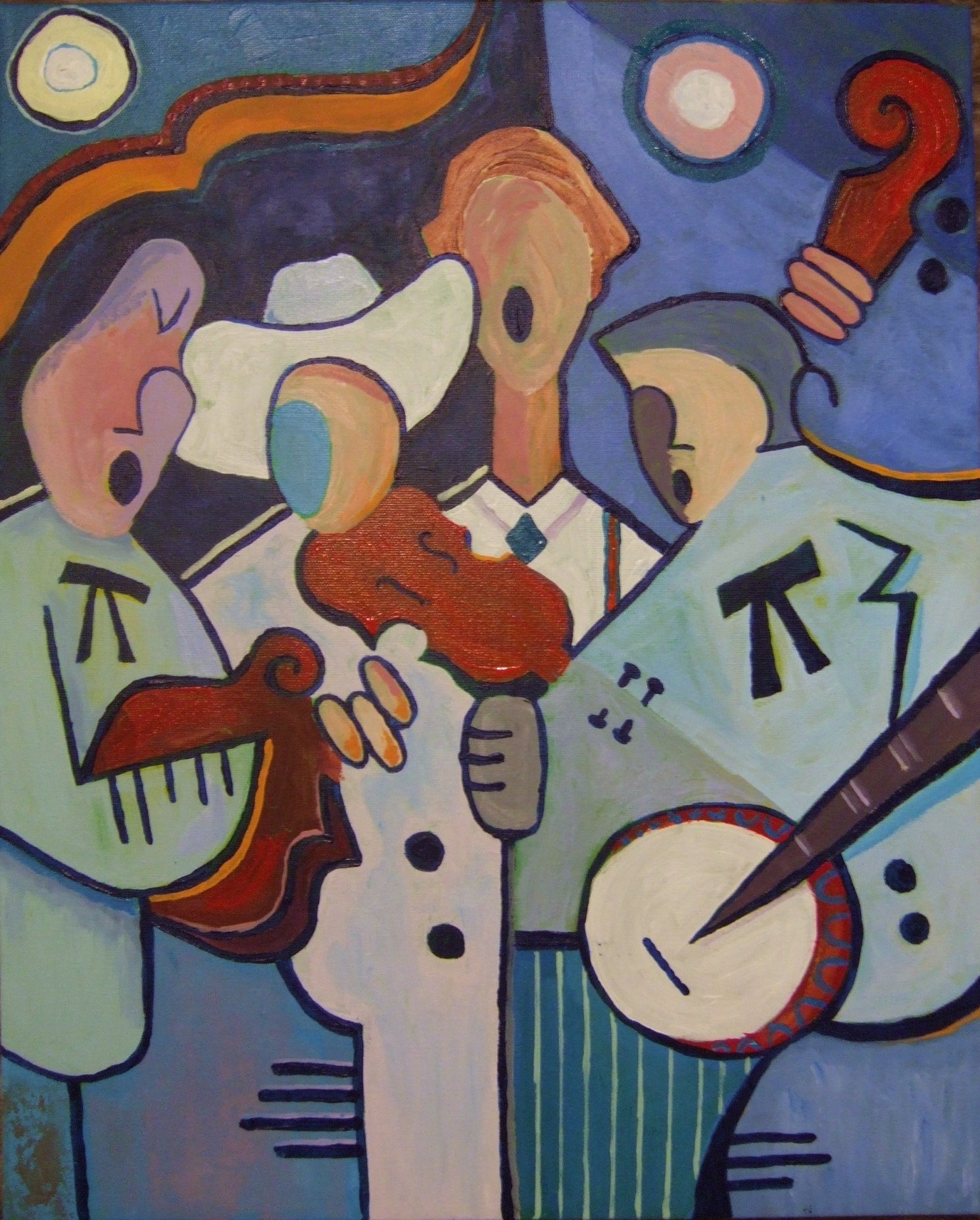 1490x1855 Bluegrass Band Art By Joe Vandello - Bluegrass Painting