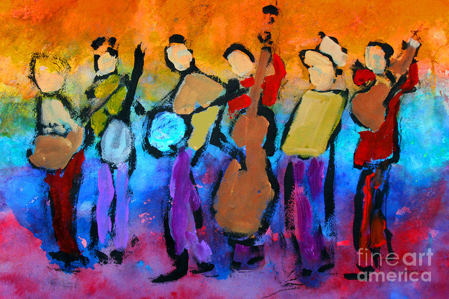 900x600 Bluegrass Band Painting By Mordecai Colodner - Bluegrass Painting