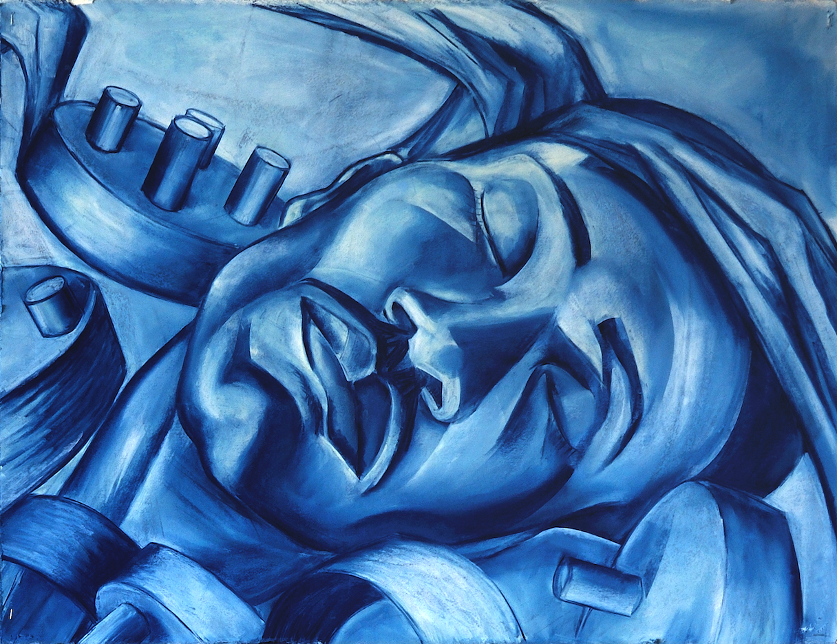 1216x936 Blueprint V (Detail) Raye Leith - Blueprint Painting