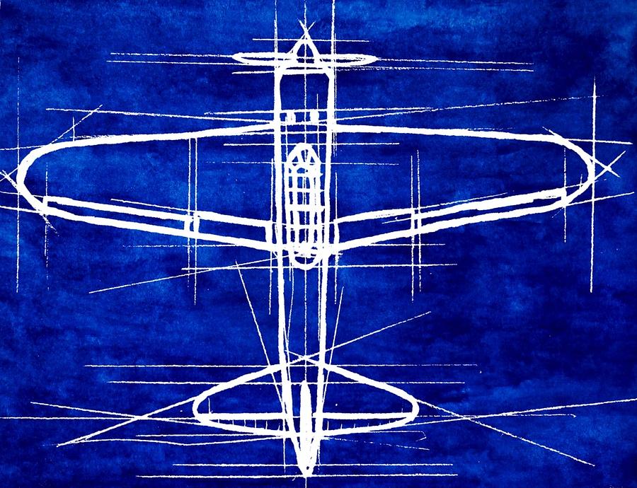 900x690 Kamikaze Paintings Fine Art America - Blueprint Painting