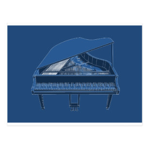 307x307 Piano Painting Postcards Zazzle Uk - Blueprint Painting