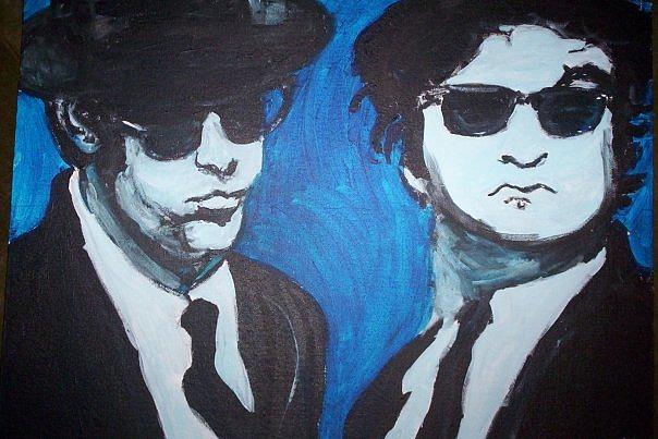 604x403 Blues Brothers Painting By Hannah Curran - Blues Brothers Painting