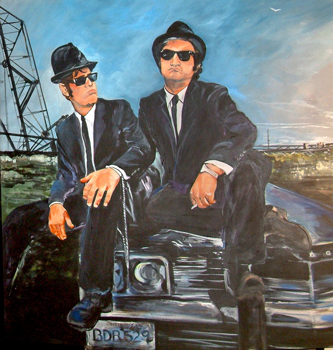 686x720 Blues Brothers Painting Wendycarmichaelbauld - Blues Brothers Painting