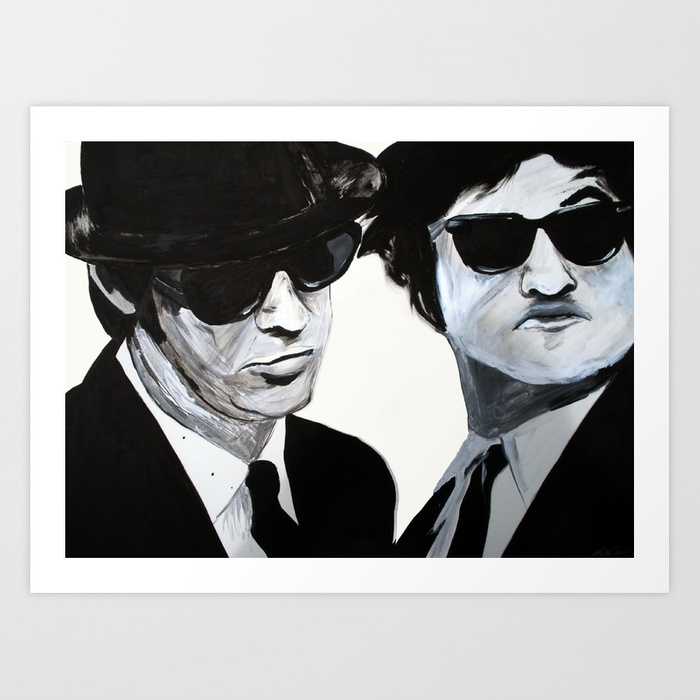 700x700 Blues Brothers Painting Art Print By Meganoliveri Society6 - Blues Brothers Painting