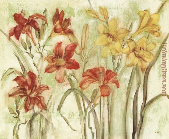 700x579 Cheri Blum Day Lily Garden Painting Anysize 50% Off - Blum Painting