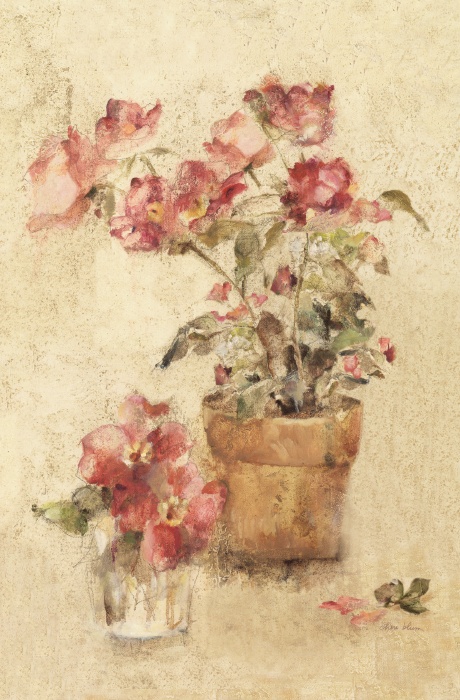 460x700 Cheri Blum Pots Of Roses Panel Iv Painting 50% Off - Blum Painting