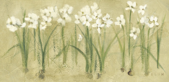 700x339 Cheri Blum Row Of Narcissus Painting 50% Off - Blum Painting